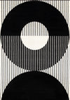 Forte Black White Stripes Contrasting Modern Area Rug - 7'9\" x 10'6\"
