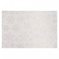 Vinyl Placemat Gold Snowflake on White - Set of 12