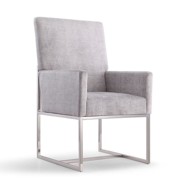Manhattan Comfort Element Velvet Armless Dining Chair - Steel