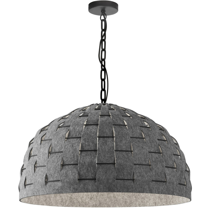 Dainolite Priscilla 1 Light Pendant Matte Black Grey Felt Shade Lamp