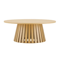Layla Scandinavian Modern Coffee Table in Light Oak Armoire 