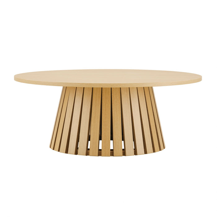 Layla Scandinavian Modern Coffee Table in Light Oak Armoire 