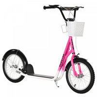Aosom Kick Scooter For Kids Teen Ride On Children Scooter With Adjustable Handlebar 2 Brakes Basket 