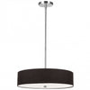 Dainolite Everly 4 Light Pendant Polish Chrome Finish Black Shade Lamp