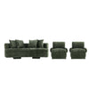 Verandah Mid-Century Modern 3-Piece Sofa Set in Olive Green 