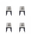 Gansevoort Modern Wood Vegan Leather Dining Chair in Light Gray - Set of 4 