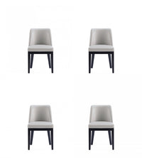 Gansevoort Modern Wood Vegan Leather Dining Chair in Light Gray - Set of 4 