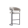 Augusta Modern Metal Upholstered Barstool in Light Gray 