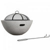 Outsunny 2-in-1 Fire Pit Bbq With Cement Effect, 24\" Charcoal Grill, Grey