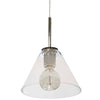 Dainolite Roswell 1 Light Pendant Large Polished Chrome Clear Glass Lamp