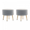 Bailey Mid-Century Modern Upholstered Accent Ottoman in Gray - Set of 2 