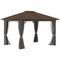 Outsunny 10' X 12' Hardtop Gazebo Canopy With Galvanized Steel Roof, Aluminum Frame, Permanent Pavil