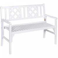 Outsunny Foldable Garden Bench, White