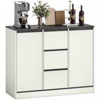 HOMCOM Modern Sideboard with Soft-Close Hinges, Buffet Cabinet, White Wood Grain