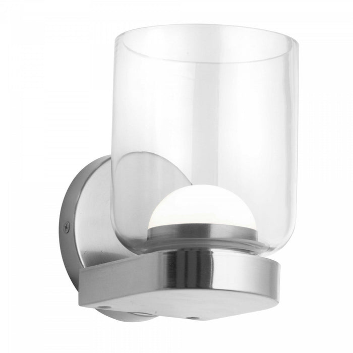 Dainolite Nadine LED Wall Sconce 10w Polished Chrome Clear Glass Lamp