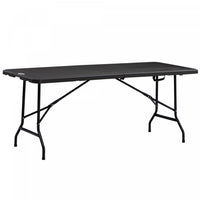 Outsunny 6 Ft Outdoor Dining Table For 6, Folding Patio Table Steel Legs