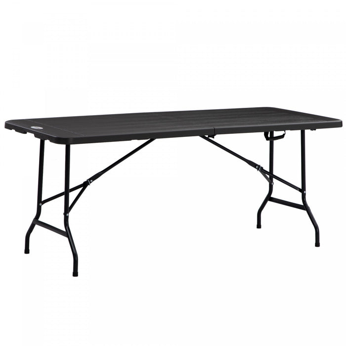Outsunny 6 Ft Outdoor Dining Table For 6, Folding Patio Table Steel Legs
