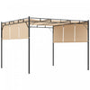 Outsunny 10' X 10' Patio Pergola, Patio Gazebo Sun Shade Shelter With Retractable Canopy, Steel Fram
