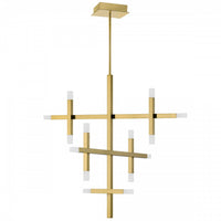Dainolite Acasia Chandelier 42w Aged Brass Frosted Acrylic Diffuser Lamp