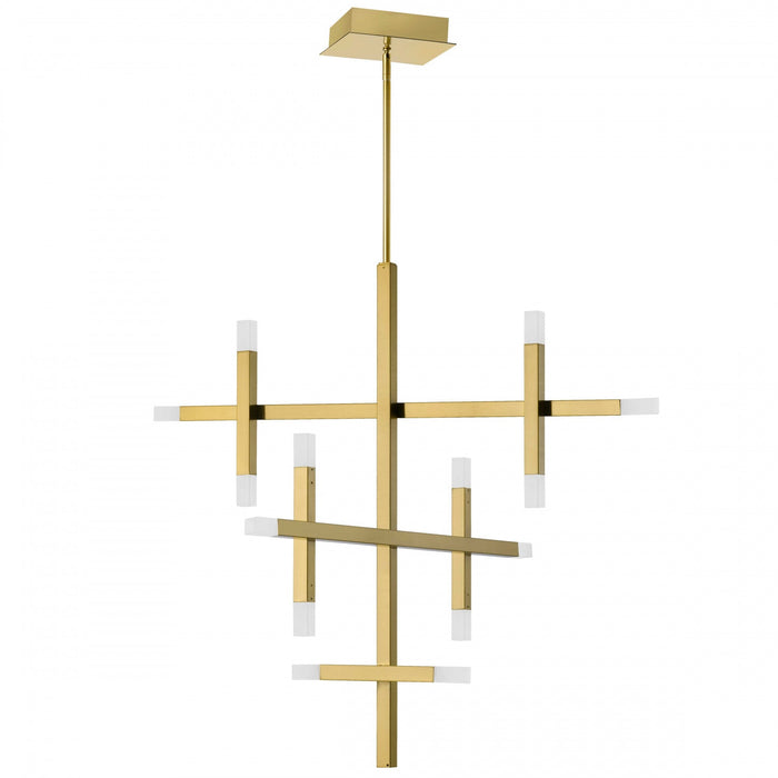 Dainolite Acasia Chandelier 42w Aged Brass Frosted Acrylic Diffuser Lamp