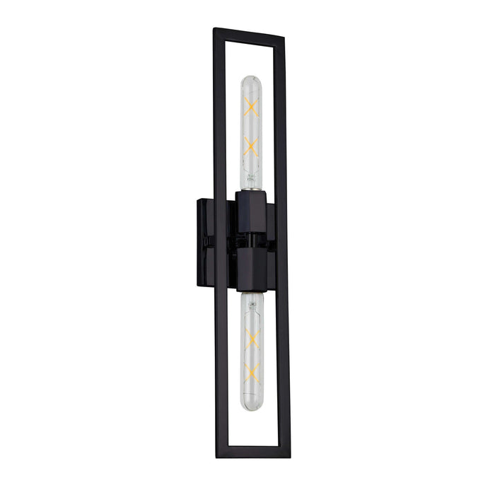 Dainolite Wisteria 2 Light Wall Sconce Short Matte Black Lamp