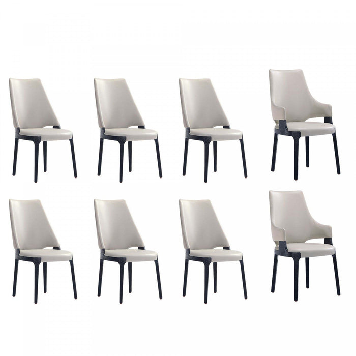 Kara Modern 8-Piece Dining Chair Set in Light Gray 