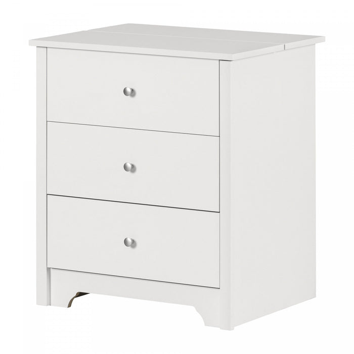 Vito Nightstand With Charging Station And Drawers - Pure White 
