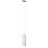 Dainolite Paza 1 Light Pendant Satin Chrome Finish White Frosted Glass Lamp