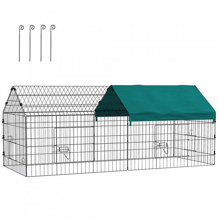 Pawhut 73\" Small Animal Cage, Pet Playpen For Chicken, Rabbits, Chinchillas, Outdoor Small Animal Pl