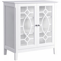 HOMCOM Sideboard Display Cabinet with 2 Glass Doors Adjustable Shelves