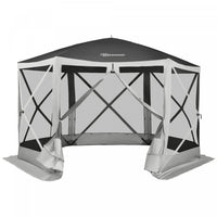 Outsunny 12' X 12' Hexagon Automatic Pop Up Screen Tents Camping Shelter Picnic Canopy Outdoor Sun S