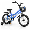 Costway 16" Kid's Bike With Removable Training Wheels & Basket For 4-7 Years Old Blue