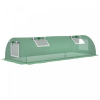 Outsunny Mini Greenhouse with Mesh Windows, Tunnel Growing Tent, Green