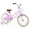 Costway 18" Kids Bike Toddler Bicycle Withtraining Wheel Kickstand For 4-8 Years Purple