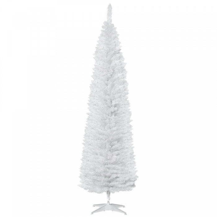 Homcom 7ft Pencil Artificial Christmas Tree With Realistic Branches