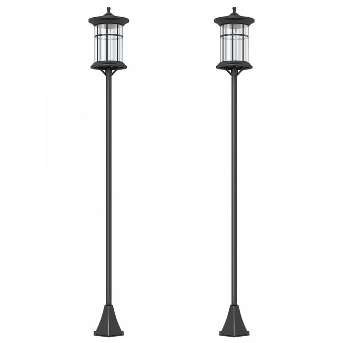 Outsunny 72\" Solar Post Light, Ip44 LED Outdoor Street Light, 2 Pack