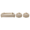 Tribeca Mid-Century Modern 3-Piece Sofa Set in Cream 