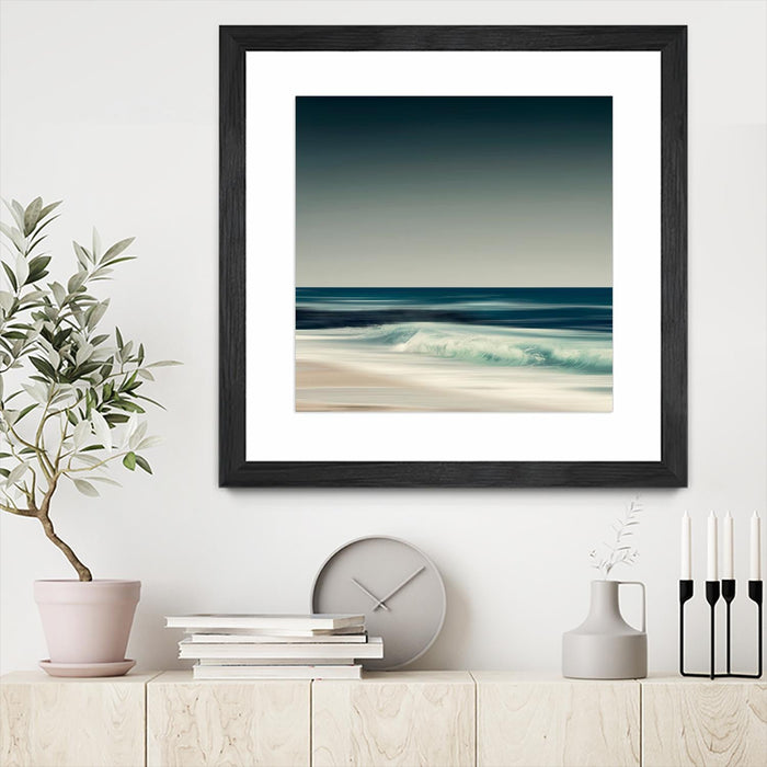 \"Cristal Surf\" Matted and Framed Black 30x30 Wall Art