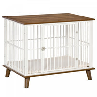 Pawhut Dog Crate, Furniture Style Pet Cage Kennel, End Table, Decorative Dog House, With Soft Cushio