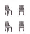 Fifth Avenue Traditional Wood Upholstered Dining Chair in Gray - Set of 4 