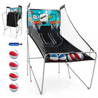 Costway Dual Shot Basketball Arcade Game With 8 Game Modes Electronic Scoring Green