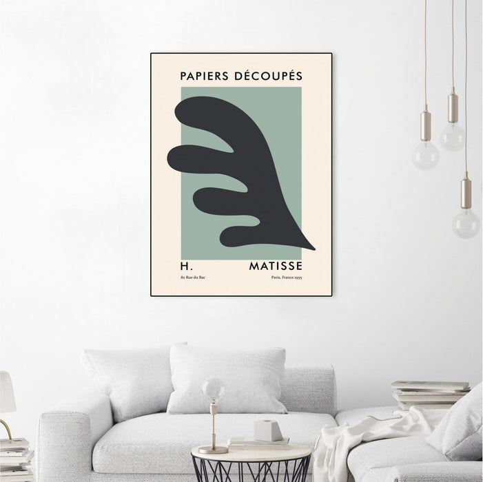 \"Papiers Découpés Vi\" Canvas Framed Black 30x40 Wall Art