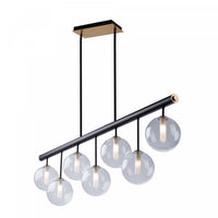 Aurelia Matte Black & Brass 7-Light Island Light