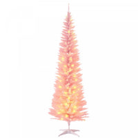 HOMCOM 7' Prelit Artificial Christmas Tree with Warm White LED Lights