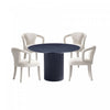 Hathaway and Palmer Modern Industry Chic 5-Piece Dining Set in Silver Lining and Black Dining Room Set 