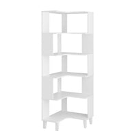 Prepac Nordik Corner Bookcase - White
