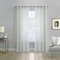 Habitat Boucle White Sheer Grommet Curtain Panel - 52 x 84