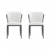 Kirsten Modern Metal Vegan Leather Dining Chair in White - Set of 2 Armoire 