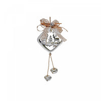 Metal Diamond Shaped Ornament with Reindeer Silver - Set of 6 Christmas Ornaments