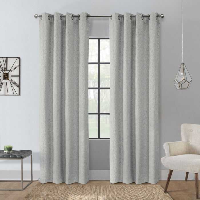 Sabrina Silver Grommet Curtain Panel - 52\" X 95\"